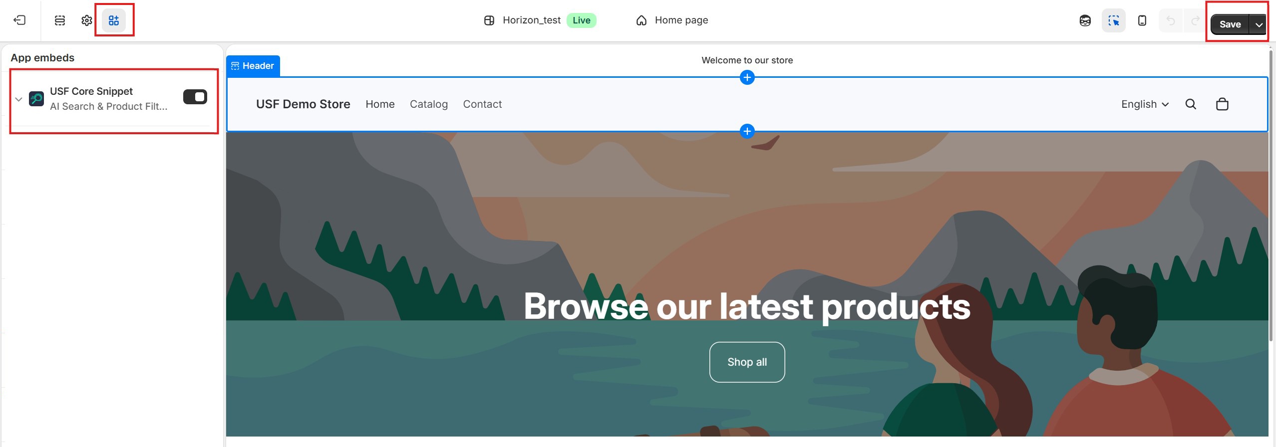 Enable USF Core Snippet