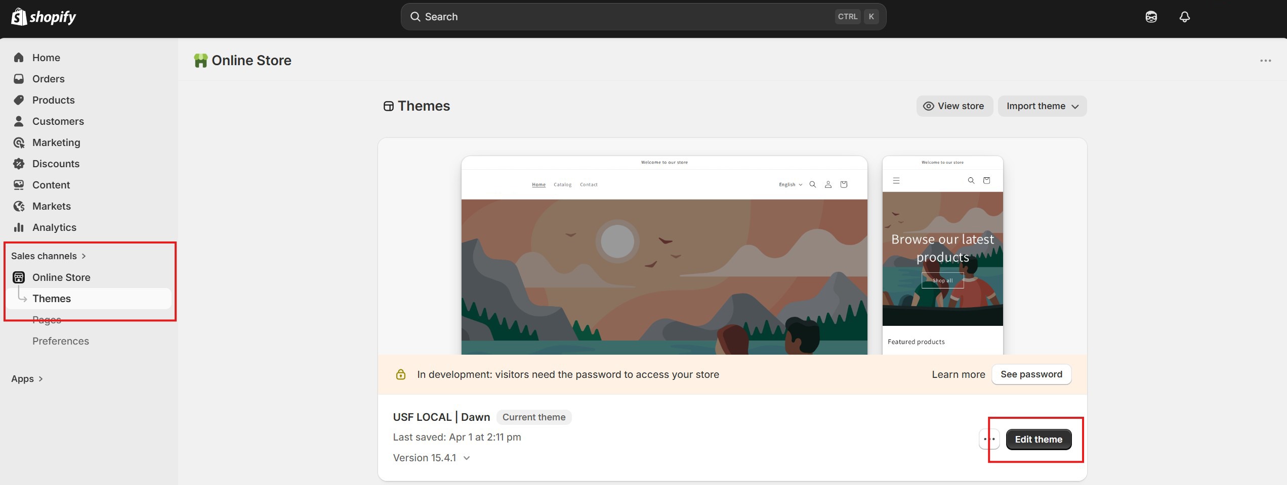Click edit theme on your theme